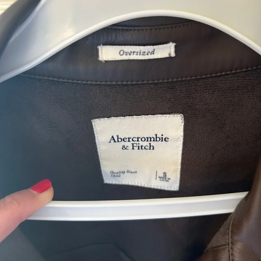 Abercrombie & Fitch Women’s Brown Button-up Shirt Jacket Oversized Small - Picture 2 of 4